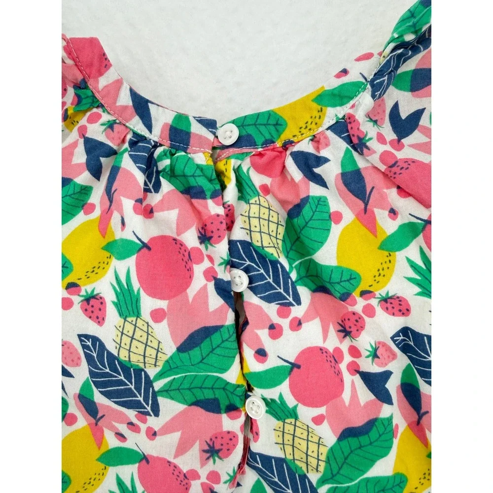 Gap Baby Summer Tropical Fruit Print Dress 3-6 Months Pineapple Strawberry
